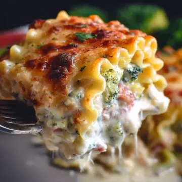 Ham and Broccoli Creamy Lasagna Roll Ups