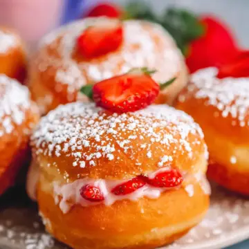 Strawberry Custard Filled Donuts