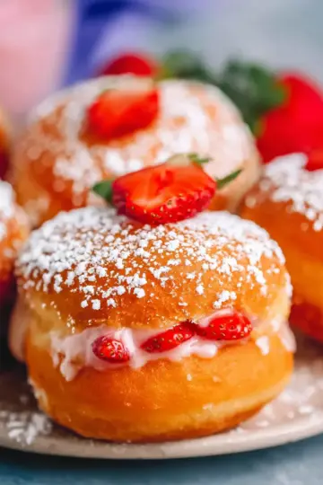 Strawberry Custard Filled Donuts